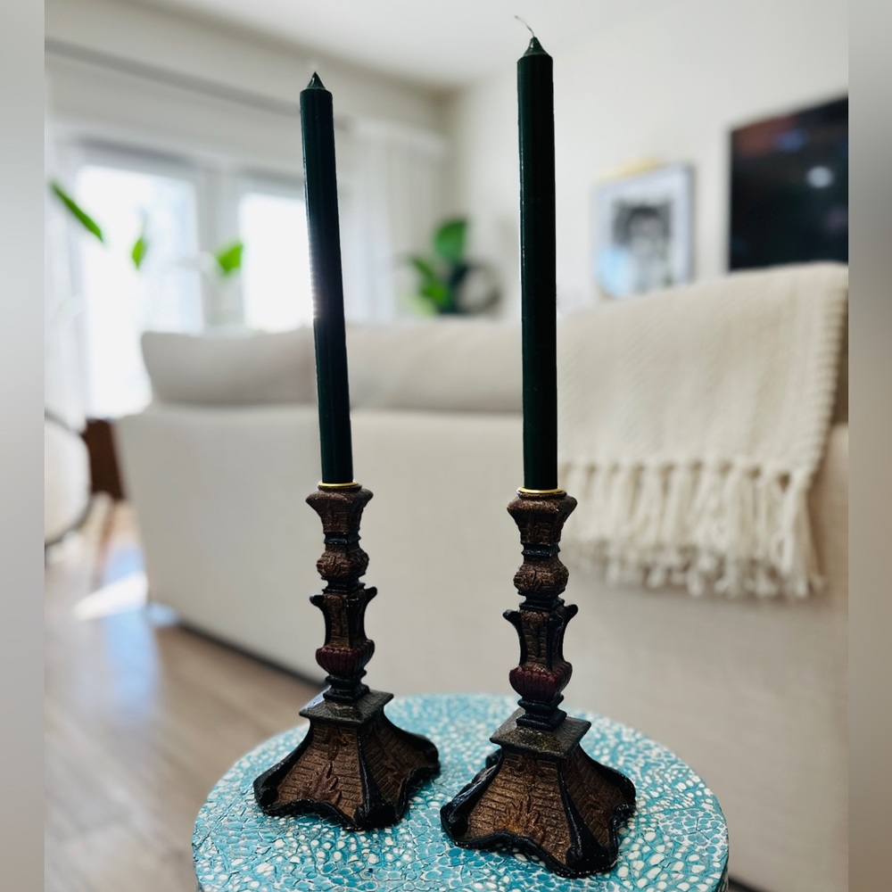 Vintage Oriental Candle Stick Holders (pair)